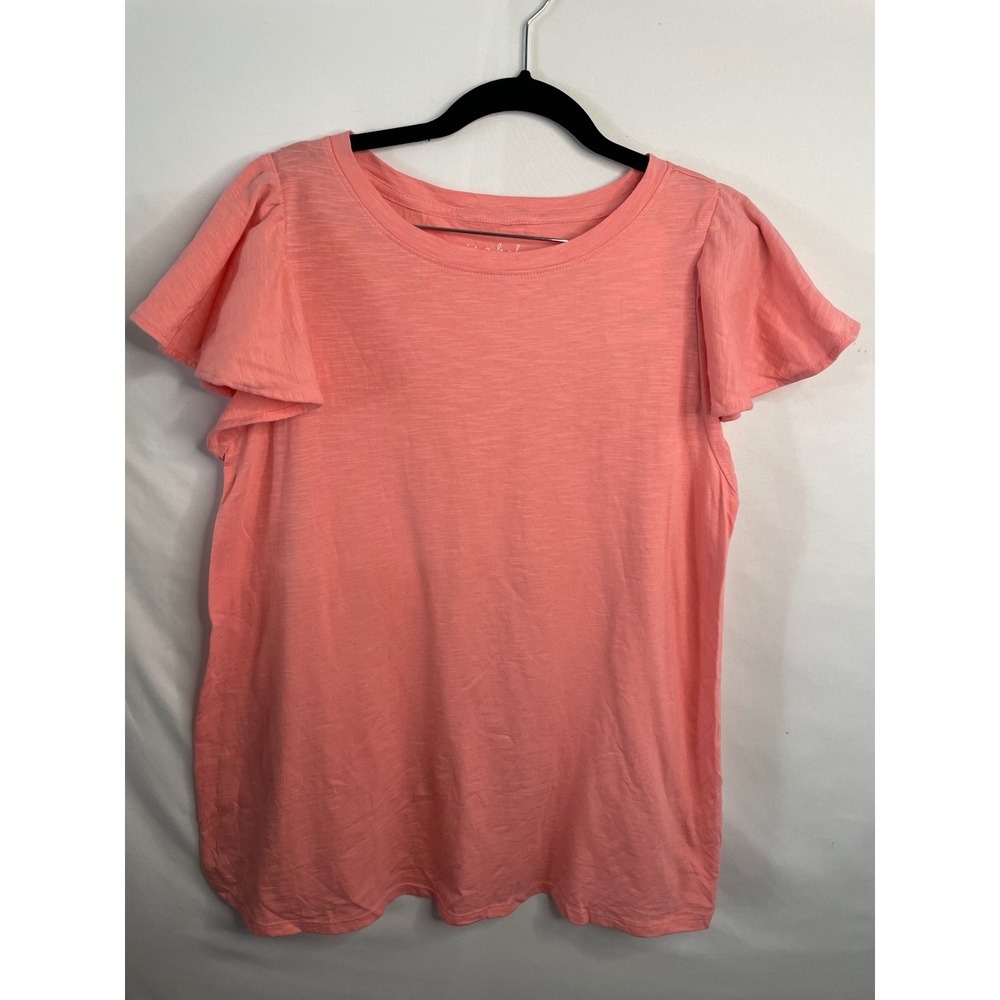 Isabel by Ingrid & Isabel Maternity Flutter Sleeve Top Pink Coral Size M NWT